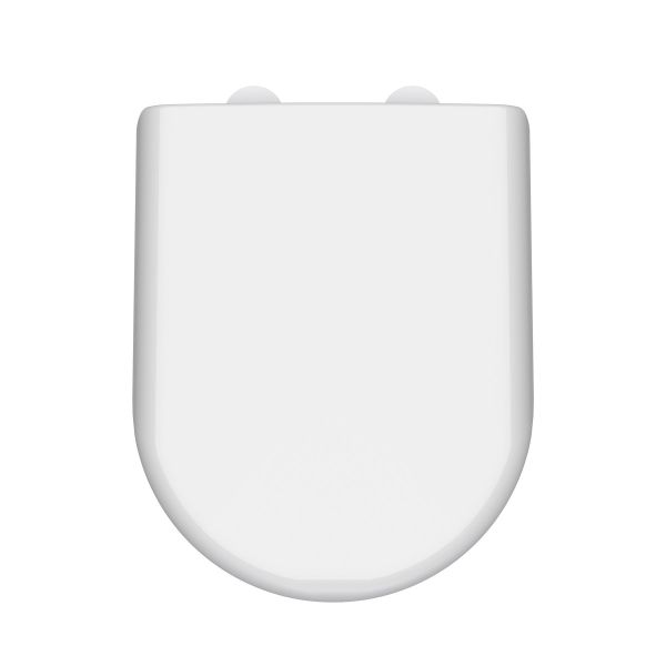 D Shaped Soft Close Toilet Seat - Hudson Reed NTS004W White, White colour ,image 1
