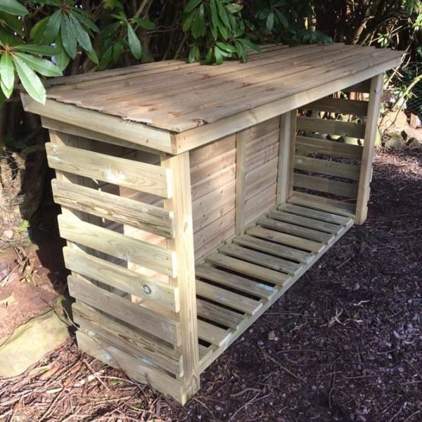 Heavy Duty Logstore 4 X 6 (Height Ft X Width Ft) By Churnet Valley, Wood colour ,image 1
