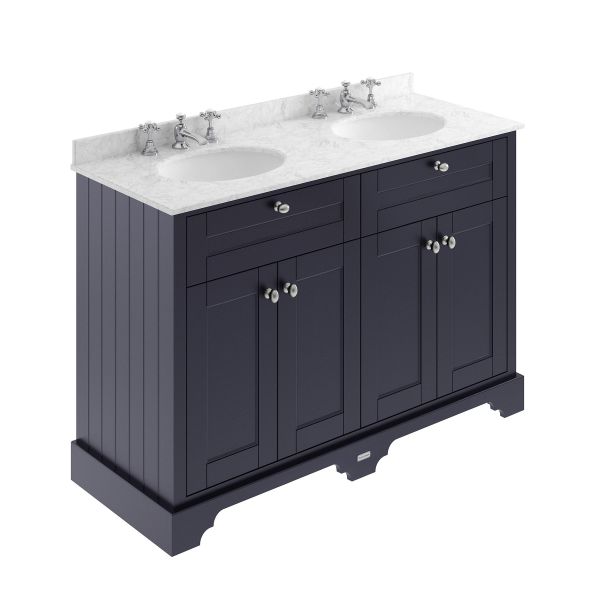 1200mm Cabinet & Double Marble Top (3TH) - Hudson Reed LOF368 Twilight Blue, Blue colour ,image 1