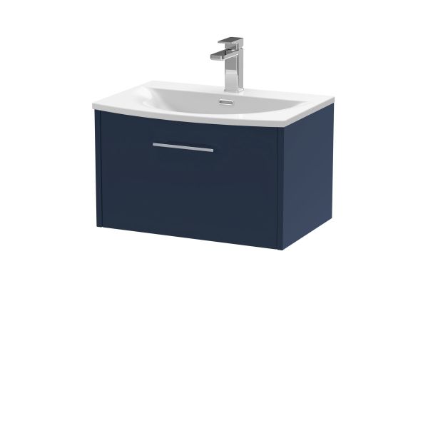 600mm Wall Hung Single Drawer Vanity & Basin 4 - Hudson Reed JNU2922G Blue, Blue colour ,image 1