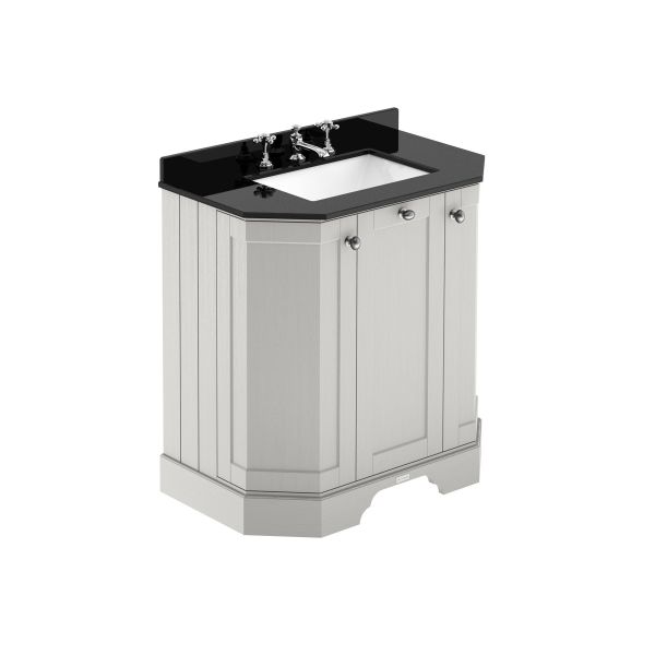 750mm 3-Door Angled Unit & Marble Top 3TH - Hudson Reed LOF415 Timeless Sand, Grey colour ,image 1