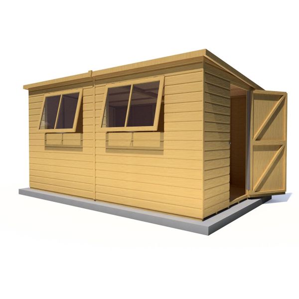 Caldey 12 x 8 Single Door Loglap Shed - Style B