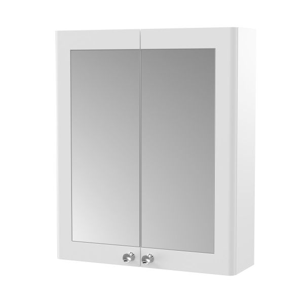 600mm Mirror Cabinet - Nuie CLA117 White, White colour ,image 1