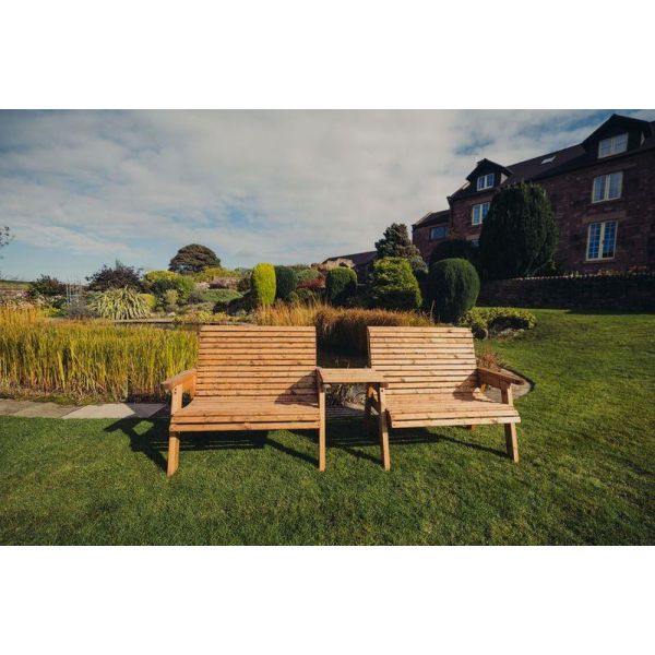 Valley 4 Seat Set 2X2B Straight Tray By Churnet Valley, Wood colour ,image 1