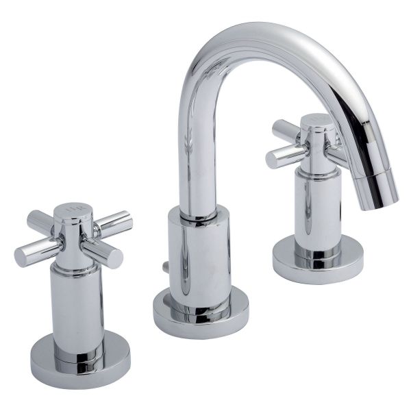 3 Tap Hole Basin Mixer - Hudson Reed TEX337 Chrome, Chrome colour ,image 1