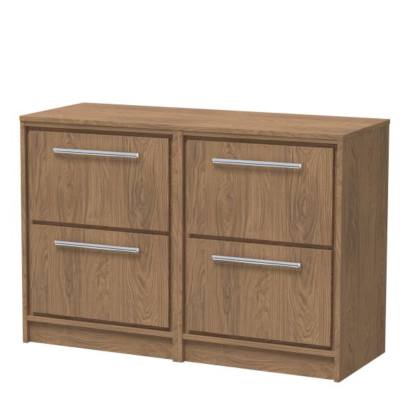 1200mm Floor Standing 4-Drawer Vanity with Worktop - Hudson Reed LIL2733W2 Oak, Oak colour ,image 1