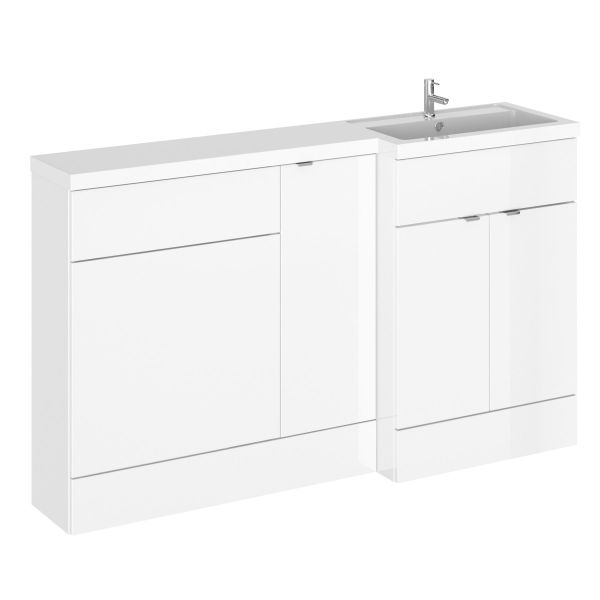 1500mm Right Hand Combination - Hudson Reed CBI114 Gloss White, White colour ,image 1