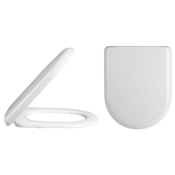 D Shaped Soft Close Toilet Seat - Nuie NTS002 White, White colour ,image 1