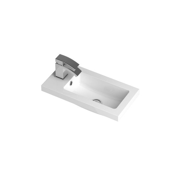 500mm Compact Basin - Hudson Reed PMB302 White, White colour ,image 1