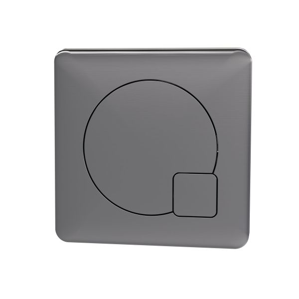 Square Dual Flush Gun Metal Push Button - Hudson Reed MDPB07 Black, Black colour ,image 1