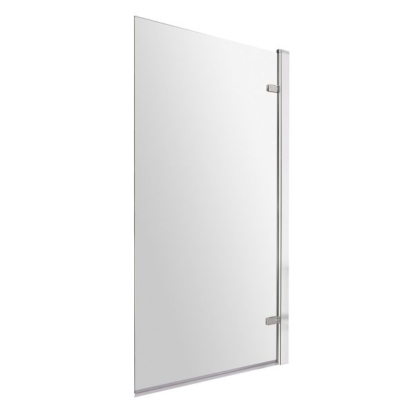 Square Hinged Bath Screen - 8mm - Hudson Reed NSSQ7 Chrome, Polished Chrome colour ,image 1