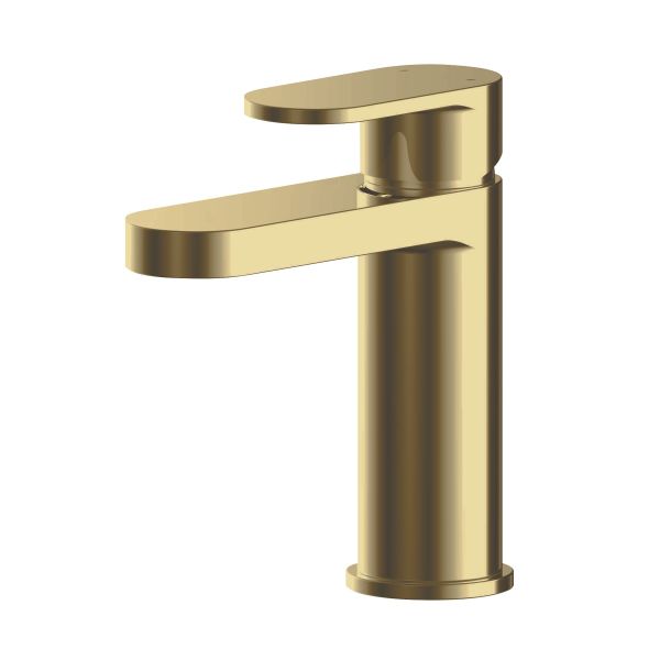 Mono Basin Mixer with Push Button Waste - Nuie BIN805 Brass, Brass colour ,image 1