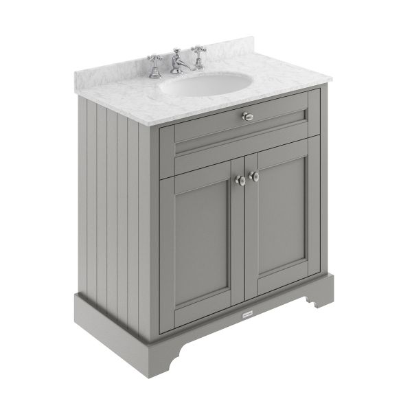 800mm Cabinet & Marble Top (3TH) - Hudson Reed LOF232 Storm Grey, Grey colour ,image 1