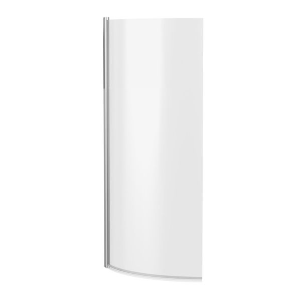 P' Curved Bath Screen (5mm Glass) - Nuie NCS0 Chrome, Polished Chrome colour ,image 1
