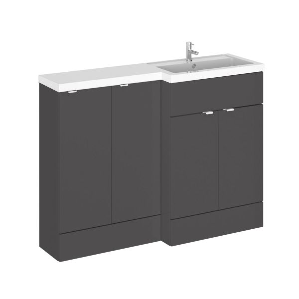 1200mm Right Hand Combination - Hudson Reed CBI912 Gloss Grey, Grey colour ,image 1