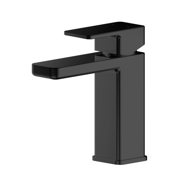 Mono Basin Mixer With Push Button Waste - Nuie WIN405 Matt Black, Black colour ,image 1