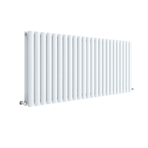 Horizontal Double Panel Radiator 600 x 1398 - Hudson Reed HL340D White High Gloss, White colour ,image 1
