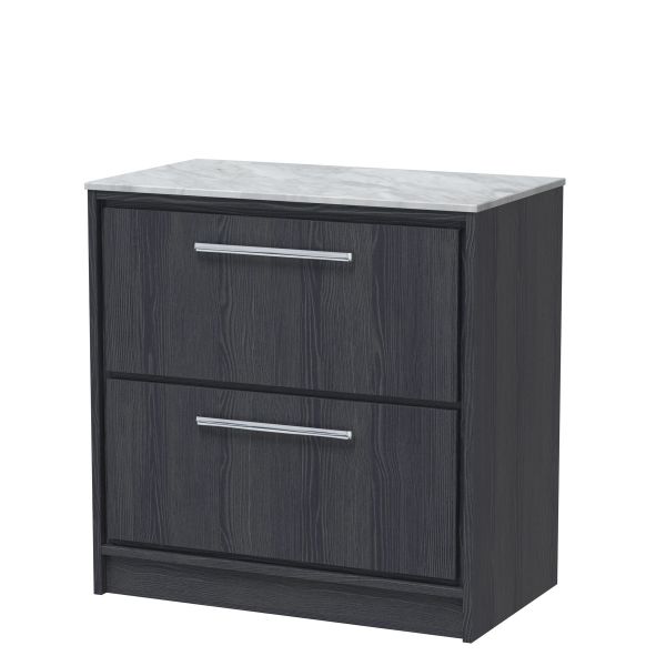 800mm Floor Standing 2-Drawer Vanity with Marble Worktop - Hudson Reed LIL2235GMT Grey, Grey colour ,image 1