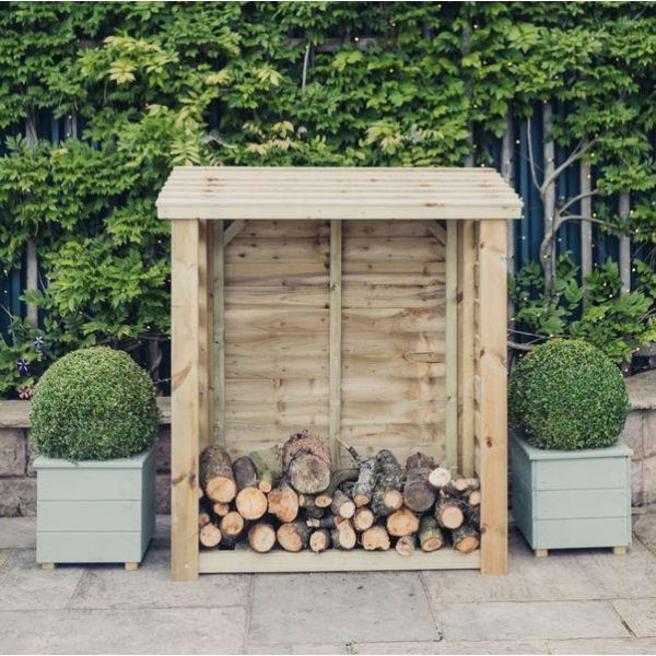 Heavy Duty Logstore 4 X 5 (Height Ft X Width Ft) By Churnet Valley, Wood colour ,image 1