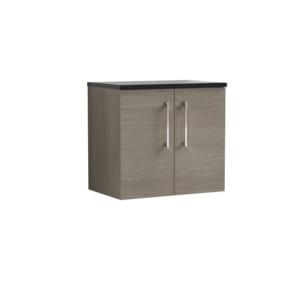 600mm Wall Hung 2 Door Vanity & Laminate Top - Nuie ARN2523LSB Oak, Oak colour ,image 1