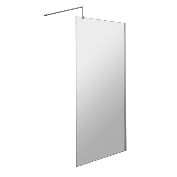 900mm Wetroom Screen & Support Bar - Hudson Reed WRSB900 Chrome, Polished Chrome colour ,image 1