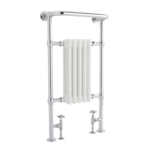 Small Harrow Traditional Radiator - Hudson Reed HTD06 Chrome/White, Chrome & White colour ,image 1