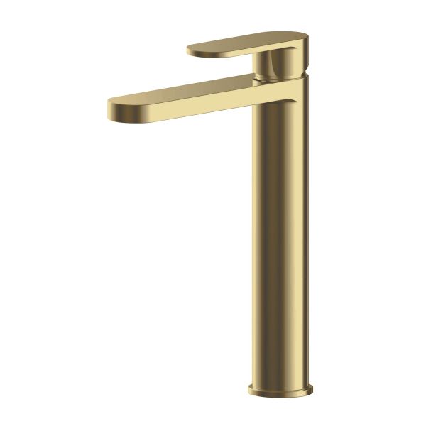 High Rise Mono Basin Mixer - Nuie BIN870 Brass, Brass colour ,image 1