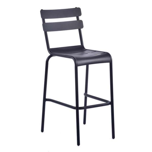Anzio 1040 x 440 Metal Bar chair - Black, Black colour ,image 1