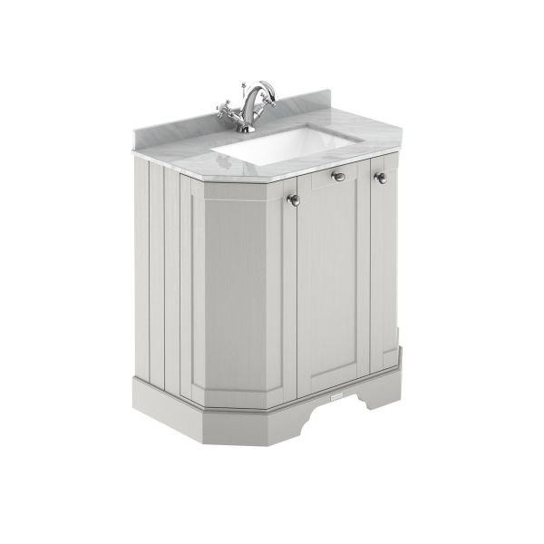 750mm 3-Door Angled Unit & Marble Top 1TH - Hudson Reed LOF416 Timeless Sand, Grey colour ,image 1
