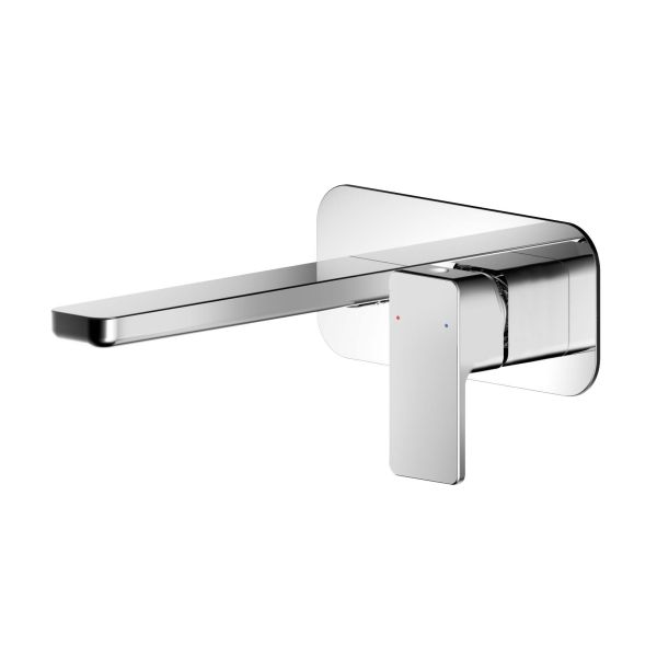 Wall Mounted 2 Tap Hole Basin Mixer With Plate - Nuie WIN328 Chrome, Chrome colour ,image 1