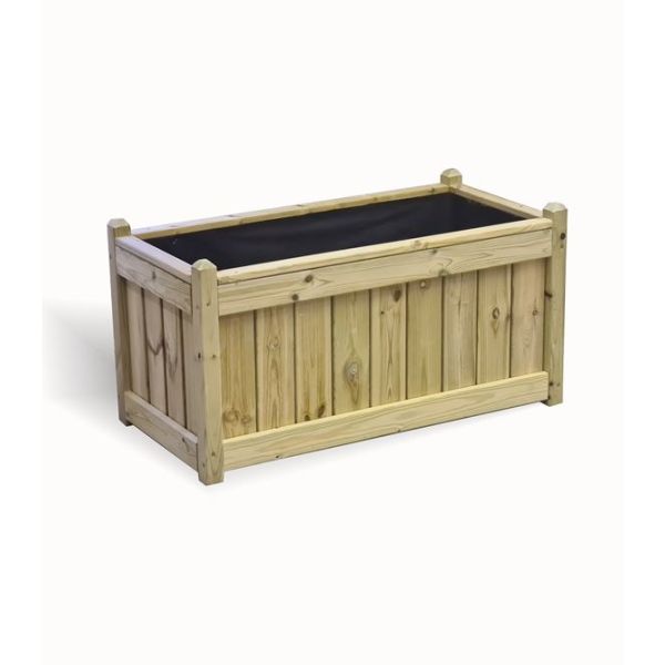 Elegant Trough Planter By Churnet Valley, Wood colour ,image 1