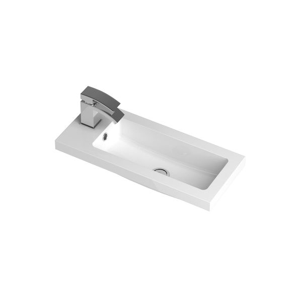 600mm Compact Basin - Hudson Reed PMB303 White, White colour ,image 1