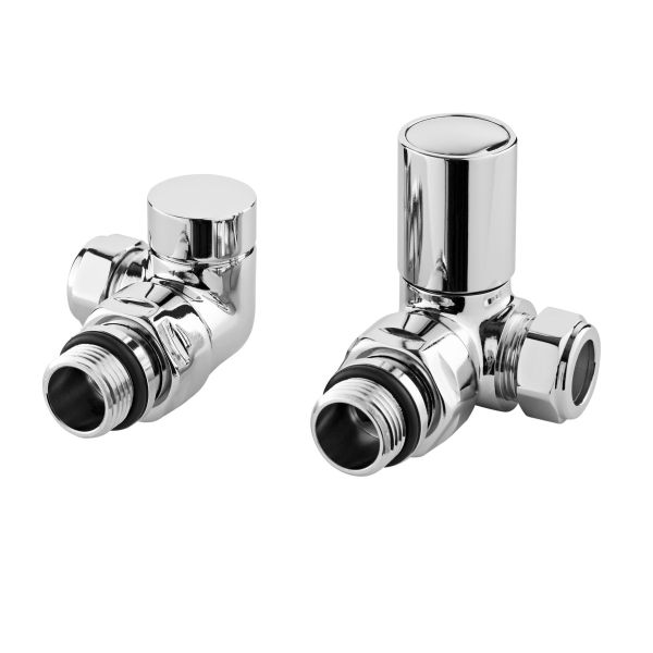 Corner Radiator Valve Pack (Pairs) - Hudson Reed HT321 Chrome, Chrome colour ,image 1