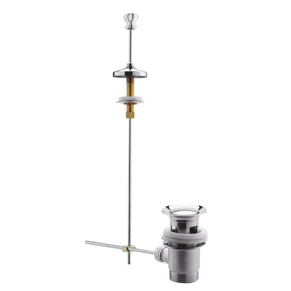 Pull Up Waste - Hudson Reed E313 Chrome/White, Chrome colour ,image 1