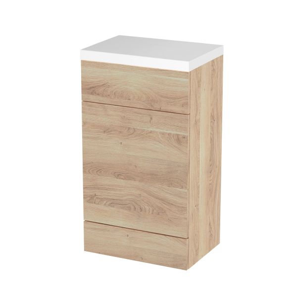 500mm WC Unit & Polymarble Top - Hudson Reed CBI3005 Oak, Oak colour ,image 1