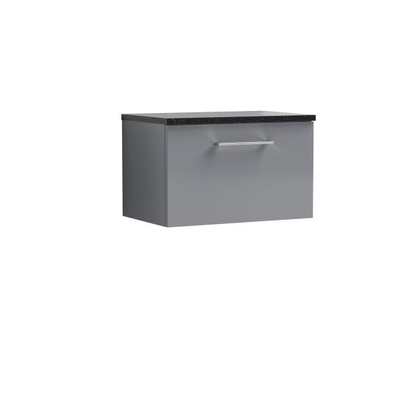 600mm Wall Hung 1 Drawer Vanity & Laminate Top - Nuie ARN2222LSB Grey, Grey colour ,image 1