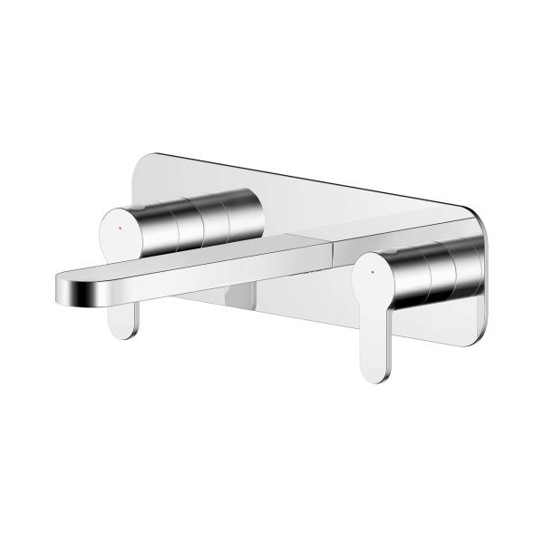 Wall Mounted 3 Tap Hole Basin Mixer With Plate - Nuie ARV350 Chrome, Chrome colour ,image 1