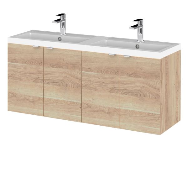 1200mm WH 4-Door Vanity & Double Basin - Hudson Reed CBI3033 Oak, Oak colour ,image 1