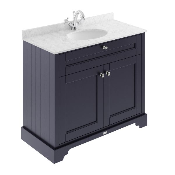 1000mm Cabinet & Marble Top (1TH) - Hudson Reed LOF378 Twilight Blue, Blue colour ,image 1