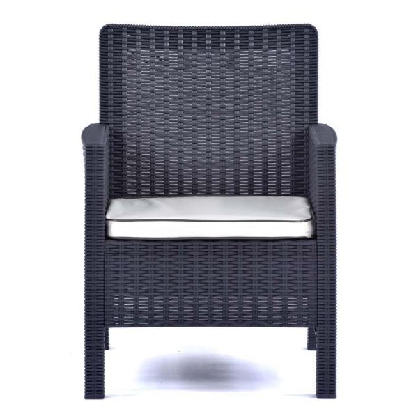 Madrid 800 x 660 Rattan Tub Armchair - Anthracite