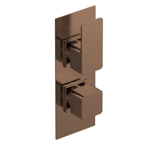 Windon Twin Thermostatic Valve - Nuie WIN15TW01 Brass, Brass colour ,image 1