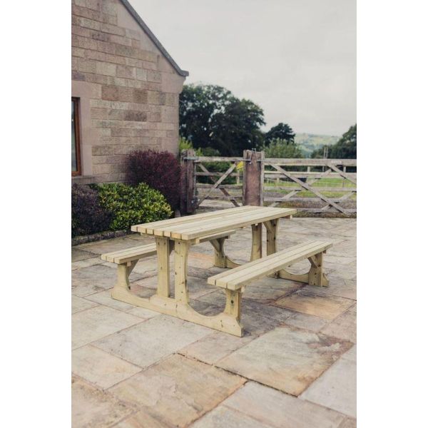 Churnet Valley Lunar Picnic Table 1800mm, Neutrals colour ,image 1