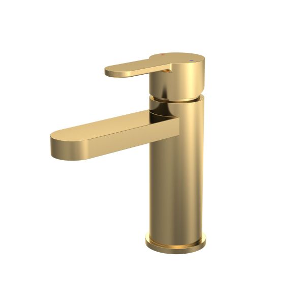 Mono Basin Mixer With Push Button Waste - Nuie ARV805 Brushed Brass, Brass colour ,image 1