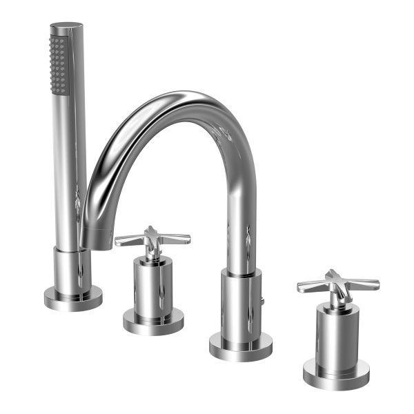 4 Tap Hole Bath Mixer - Nuie CLX334S Chrome, Chrome colour ,image 1