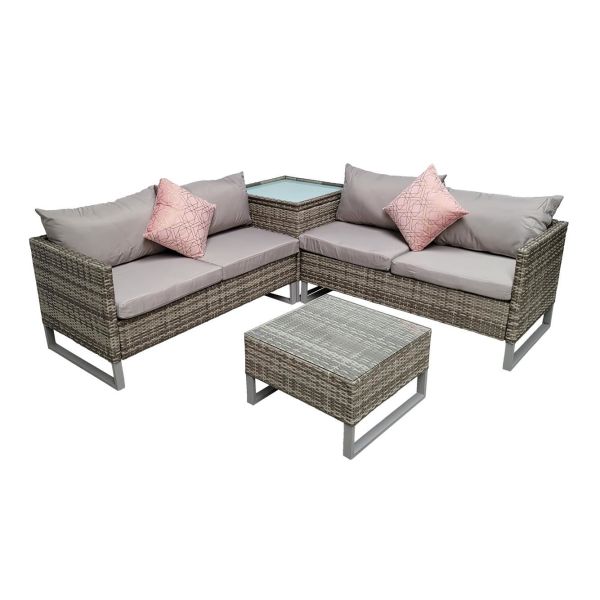 Lucy Corner Sofa Set, Brown colour ,image 1