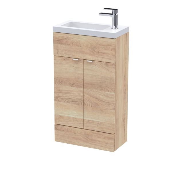 500mm Compact Vanity Unit & Basin - Hudson Reed CBI3022 Oak, Oak colour ,image 1