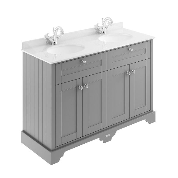 1200mm Cabinet & Double Marble Top (1TH) - Hudson Reed LOF264 Storm Grey, Grey colour ,image 1