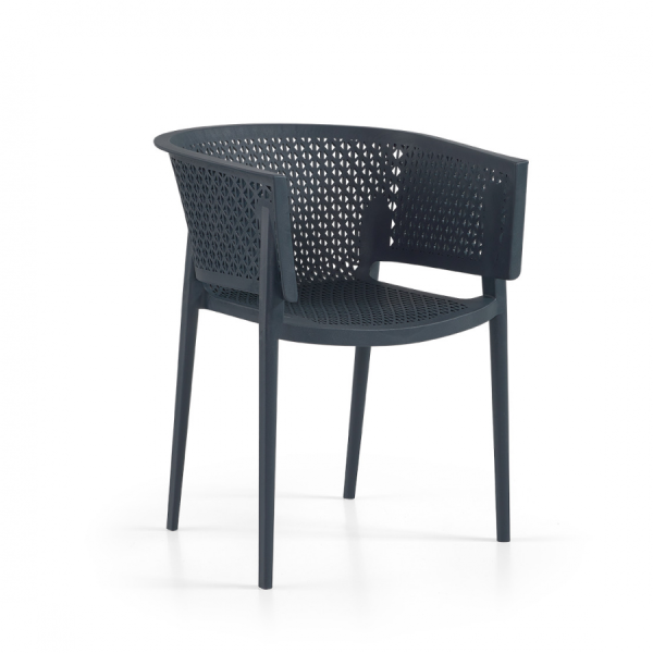 Oxy 810 x 500 Plastic Arm Chair - Anthracite, Grey colour ,image 1