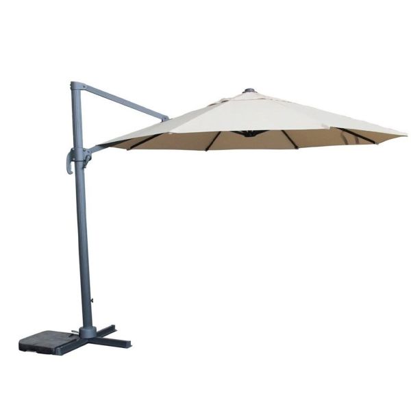 3.5M Round Roma Cantilever Parasol Sun Shade Umbrella Brown, Brown colour ,image 1
