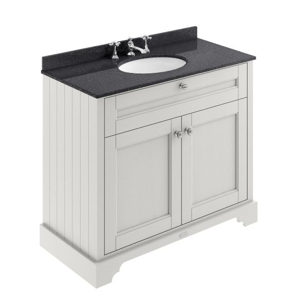1000mm Cabinet & Marble Top (3TH) - Hudson Reed LOF479 Timeless Sand, Grey colour ,image 1